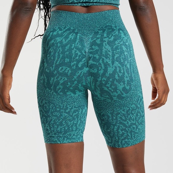 Gymshark Adapt Animal Seamless Cycling Shorts Teal - Picture 2 of 5